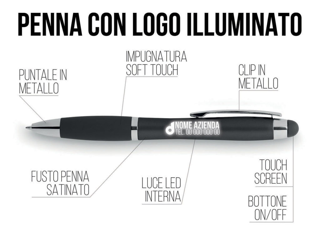 penna gadget con la luce LED
